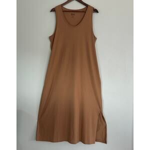 Pact Organic Cotton Softspun Tank Midi Dress XL Tan Lagenlook Minimalist EUC